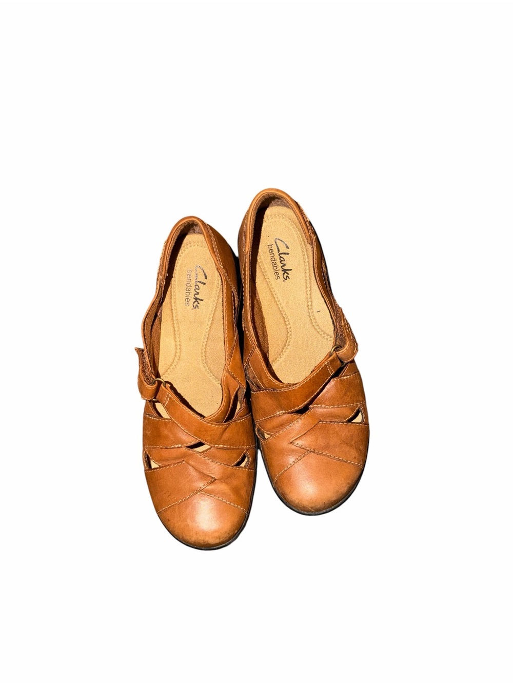 Clarks Women's Cognac Leather Mary Jane Flats size 7 M